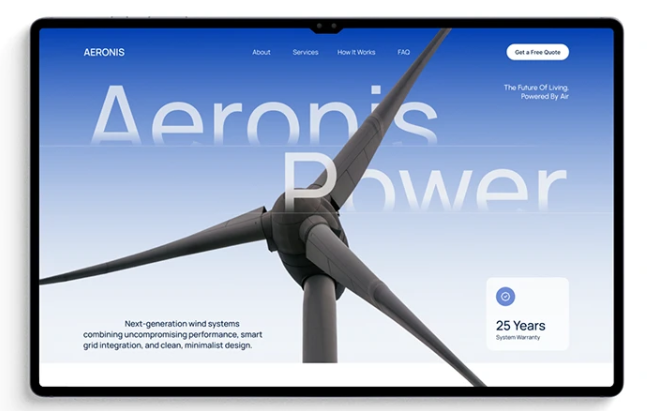 Aeronis website design direction