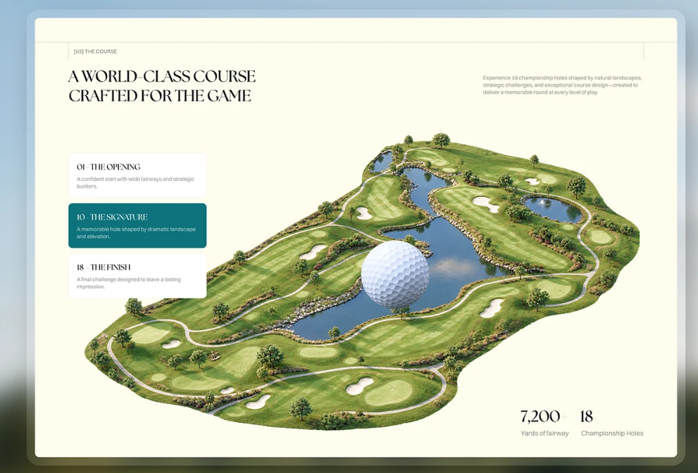 The Course website design direction