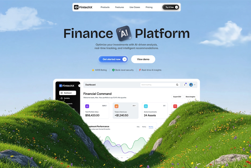 FintechX website design direction