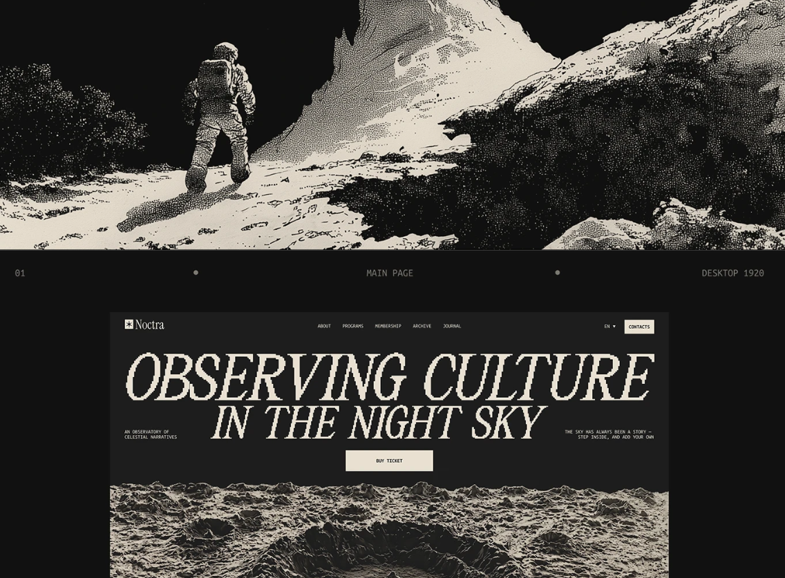 Noctra website design direction