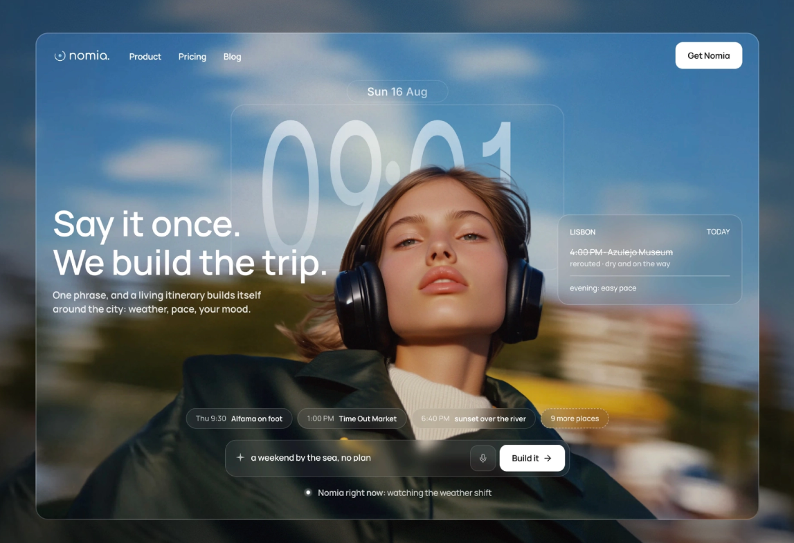 Nomia website design direction