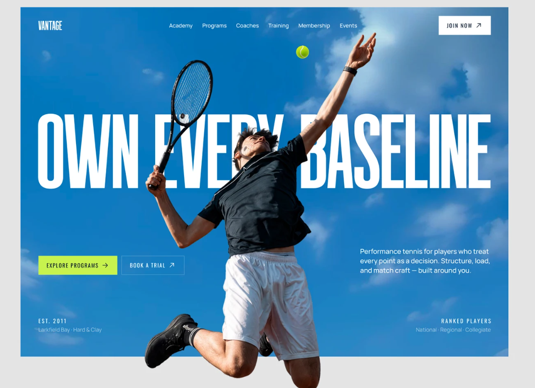 Vantage website design direction